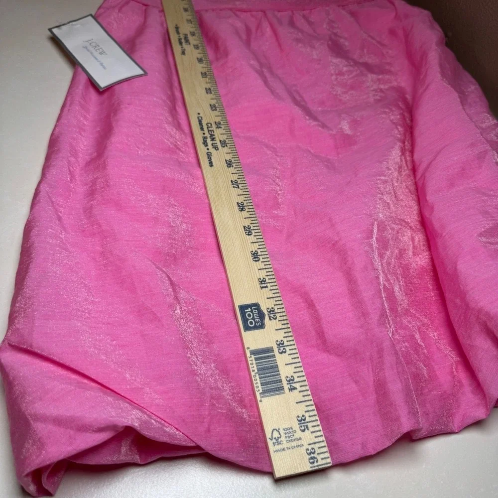 J. Crew Metallic Pink One Shoulder Dress Linen Blend Bubble Hem Size‎ 10
